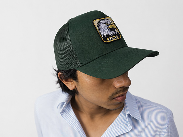 EAGLE PATCH HIGH CROWN TRUCKER CAP